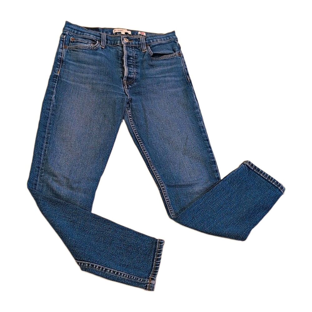 RE/DONE Originals High Rise Ankle Crop Jeans Mid 70s Wash women Size 27 Revolve